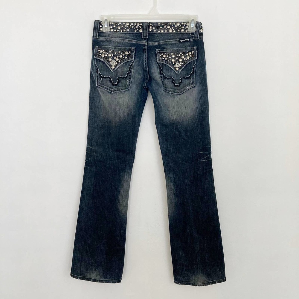 Miss Me Anchorage JP42888 Bootcut Jeans Women's Size 27 Bling Studs Low Rise